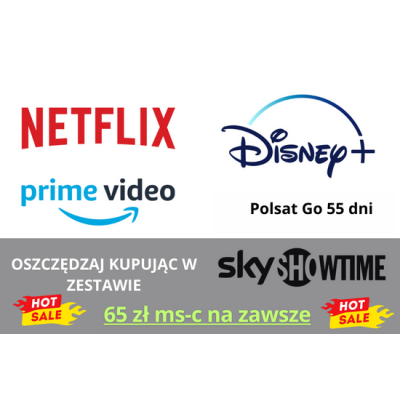 Zestaw Netflix - Disney - Amazon Prime - Polsat Go  30 dni
